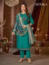 Sonika By Banwery Vertican Silk Online Kurti With Bottom Dupatta Wholesale